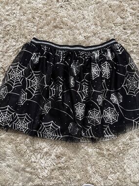 Black Spiderweb Tulle Skirt - Girl's Halloween Skirt